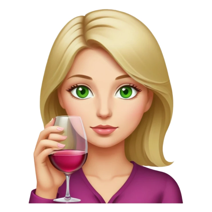 Dirty blonde woman with green eyes drinking pink Wine  sticker