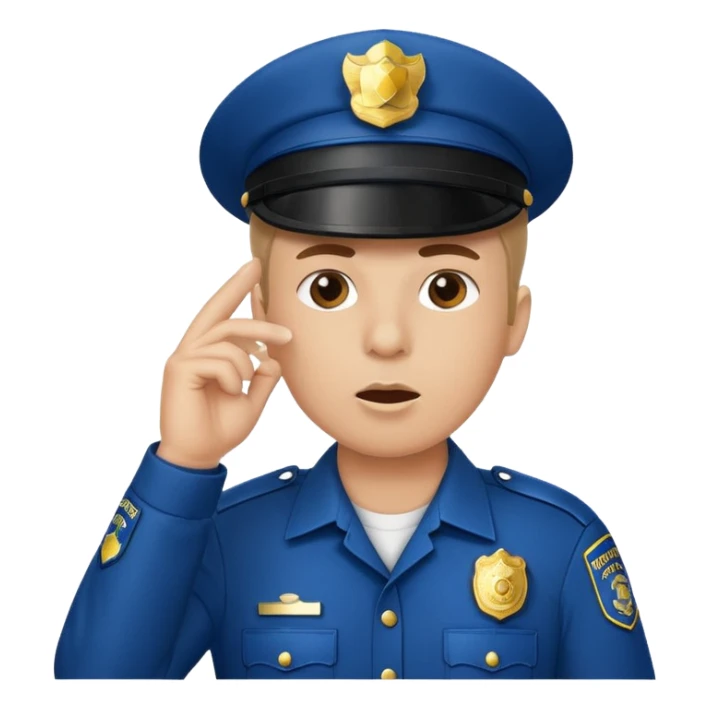 police officer facing forward blowing a whistle hand up to stop sticker