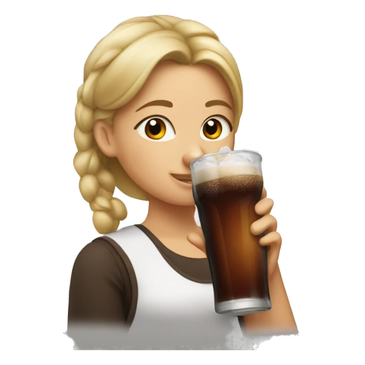 Girl chugging a glass of root beer sticker
