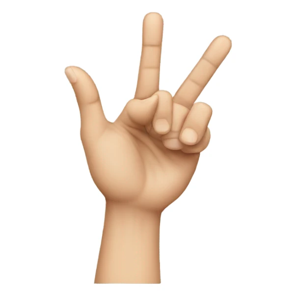 hand with 2nd finger and middle finger together  sticker
