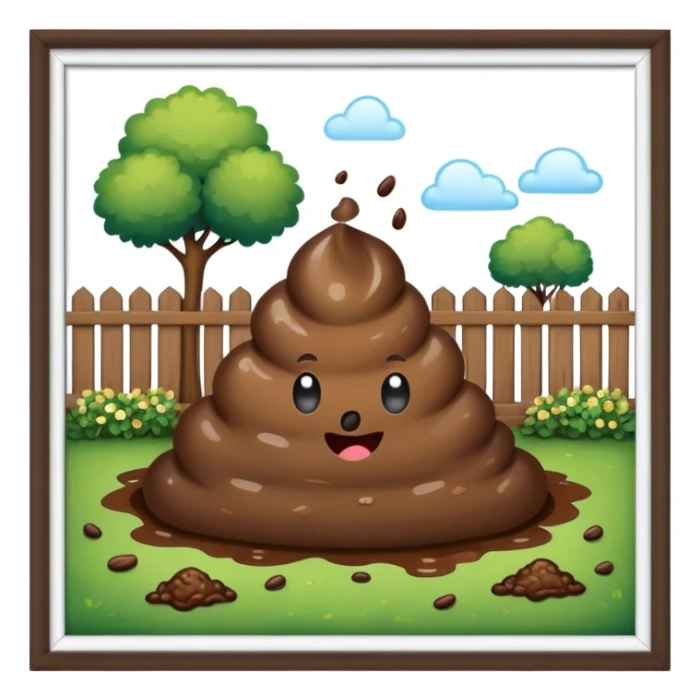 Backyard of poop sticker