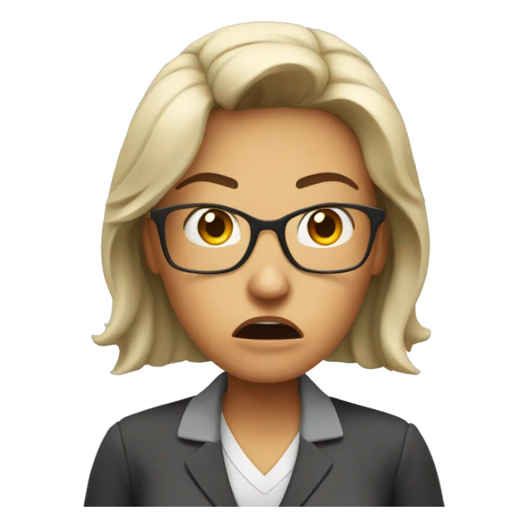 female teacher angry mood sticker