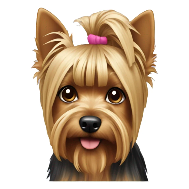 Yorkshire Terrier with a ponytail on his head  sticker