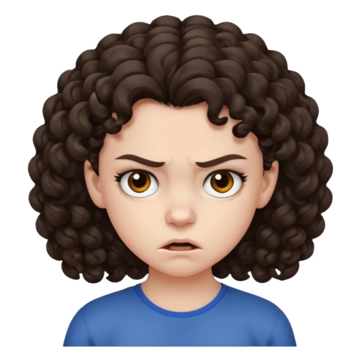 11 years old curly dark brown hair hate the world sticker