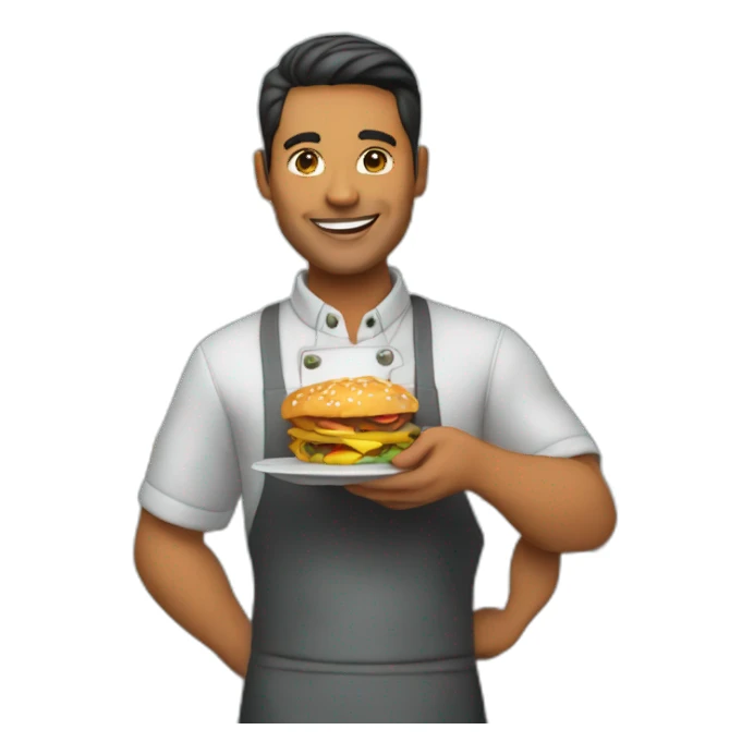 Restaurant Business Owner holding best menu sticker