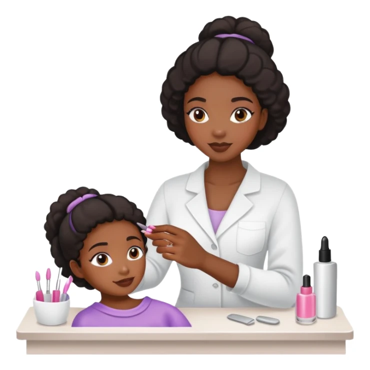 Black girl getting her nails done  sticker