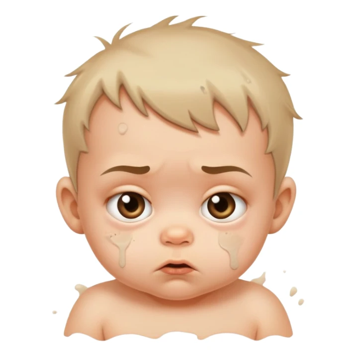 suspicious dirty baby with messy face and side-eye expression sticker