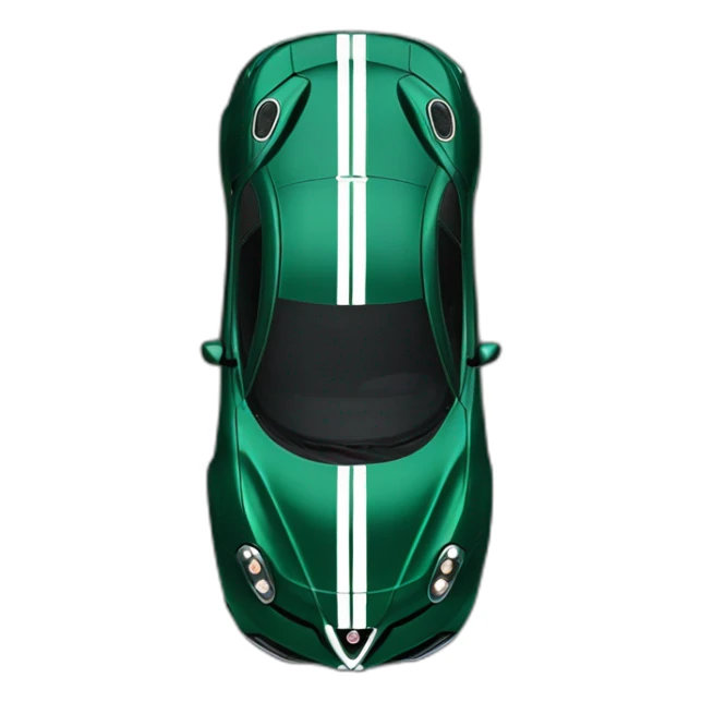 British racing green Alfa Romeo 4C top view sticker