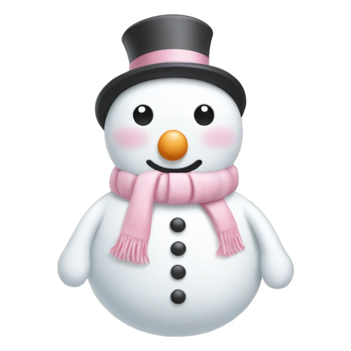 Cute white and light pink snowman sticker