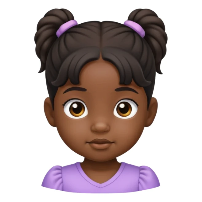a black baby with 2 ponytails sticker