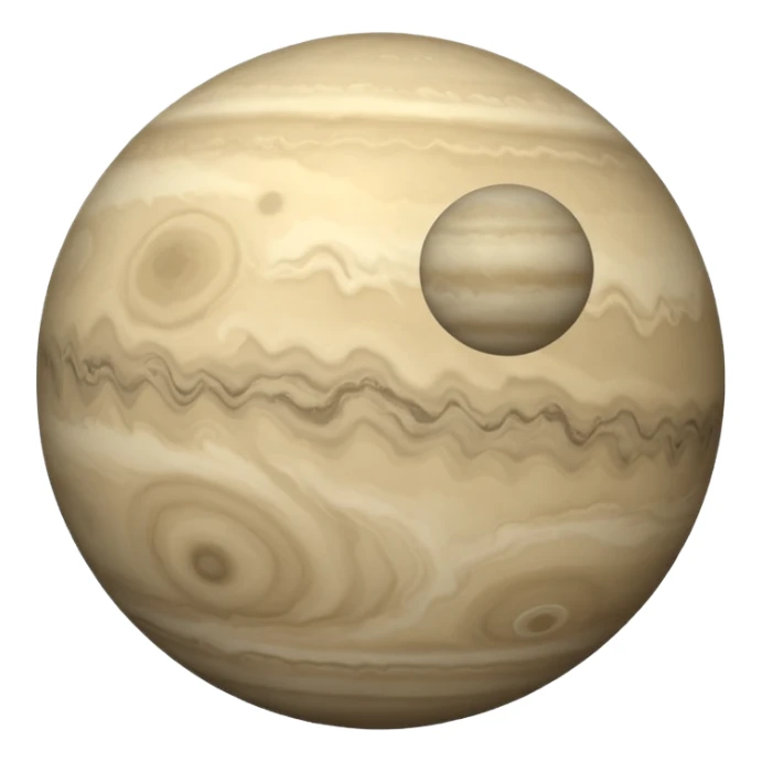 Venus planet emoji, pale warm grey sphere, hazy soft texture all over, simple and round, no text sticker