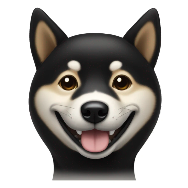 Black Shiba inu smile, eyes closed  sticker