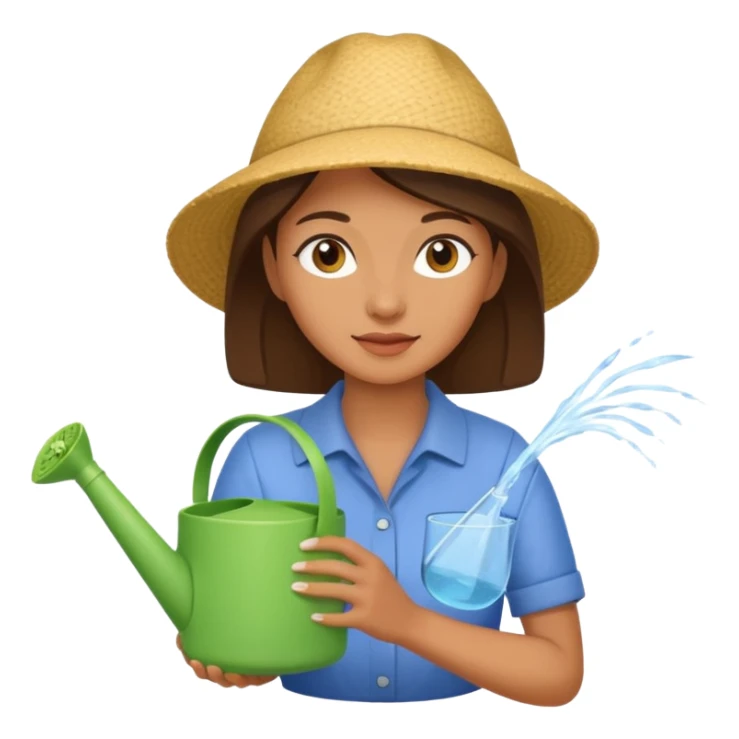 woman with watering pot sticker