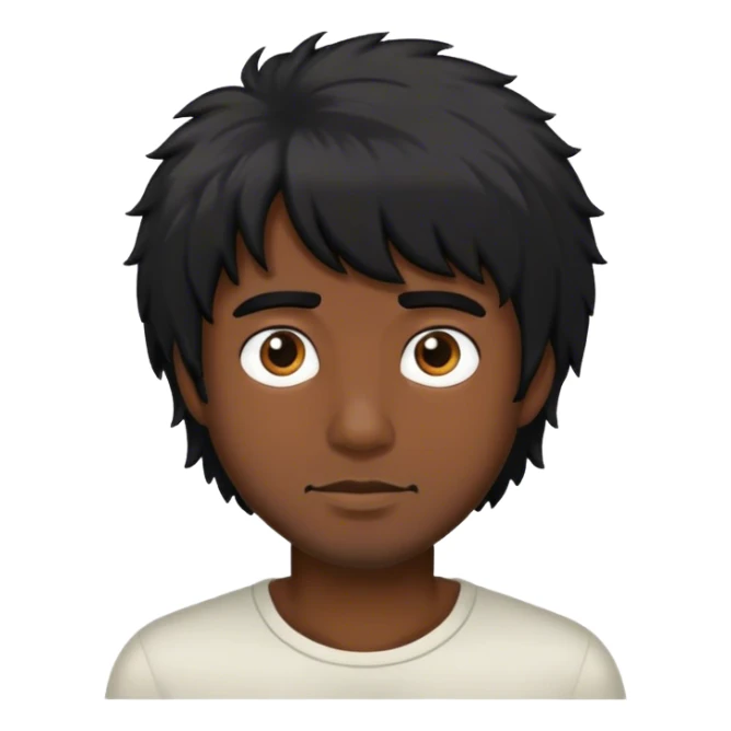 man black shaggy hair sticker