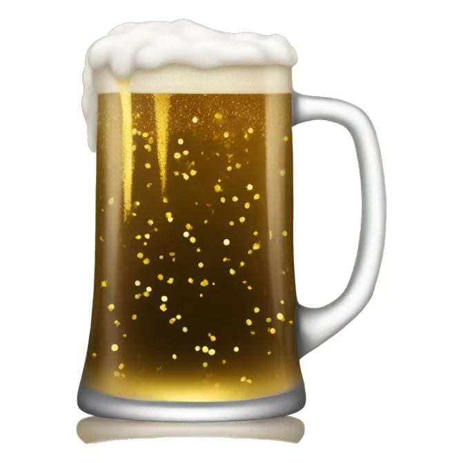 Beer mug full of galaxy nebula gold sparkles sticker