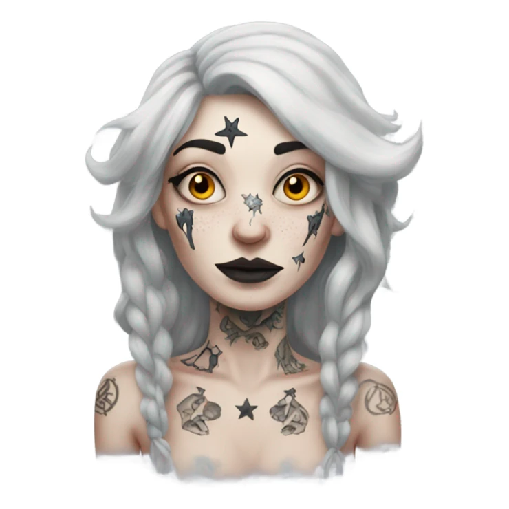 Pale Witch with lots of tattoos sticker