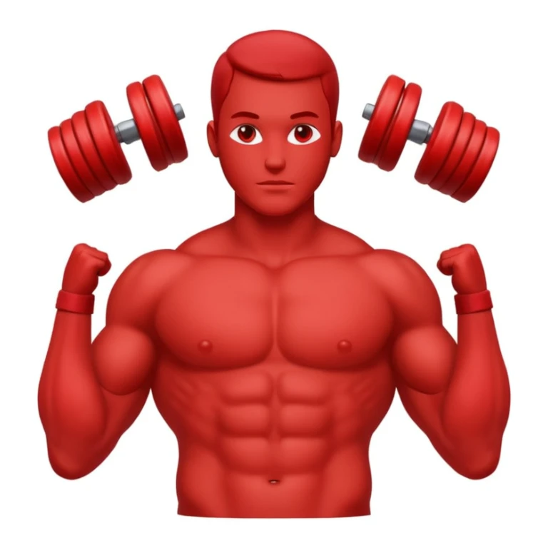 minimalistic human body silhouette, chest, biceps, and quadriceps filled with color, flat Apple iOS icon style sticker