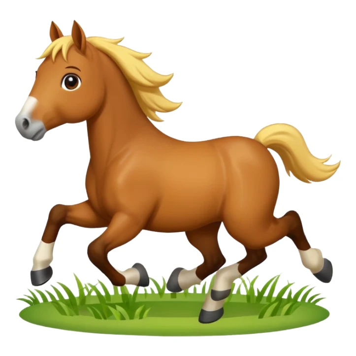 cute horse running on the grass sticker