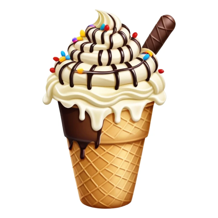 Thai rolled ice cream with colorful toppings in a cup sticker