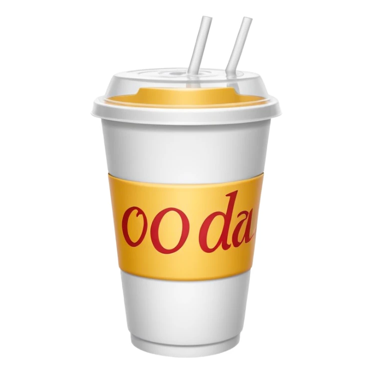 plain white soda cup from a fast food restaurant with a lid sticker