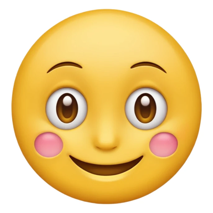 Emoji, yellow round smirking face sticker