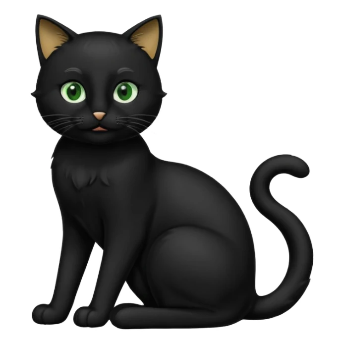 Chat noir peinture mignon assis sticker