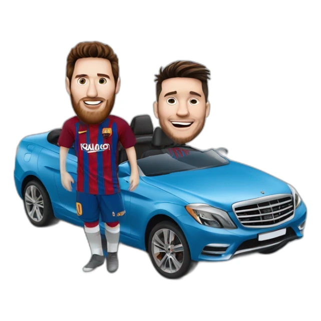 messi and cristan rnald in a car sticker
