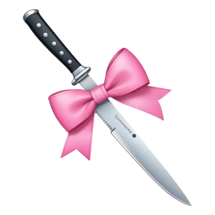 A knife with a preppy pink bow on it sticker