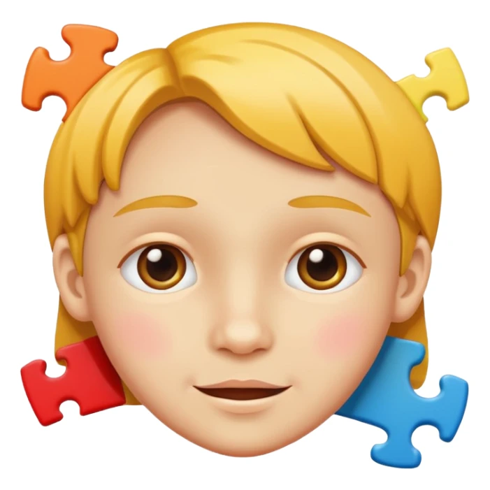 puzzle piece forming a child’s face sticker