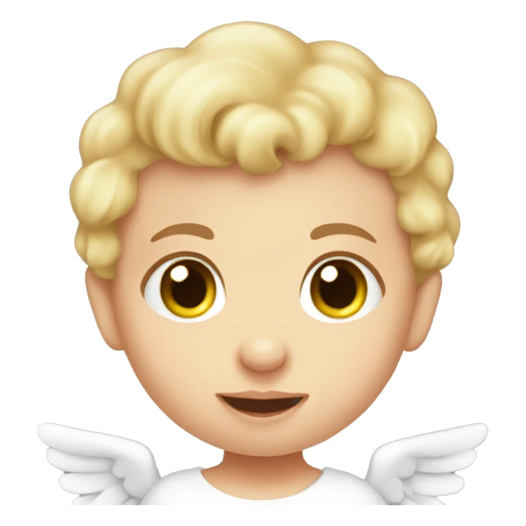 Caucasian newborn baby angel sticker