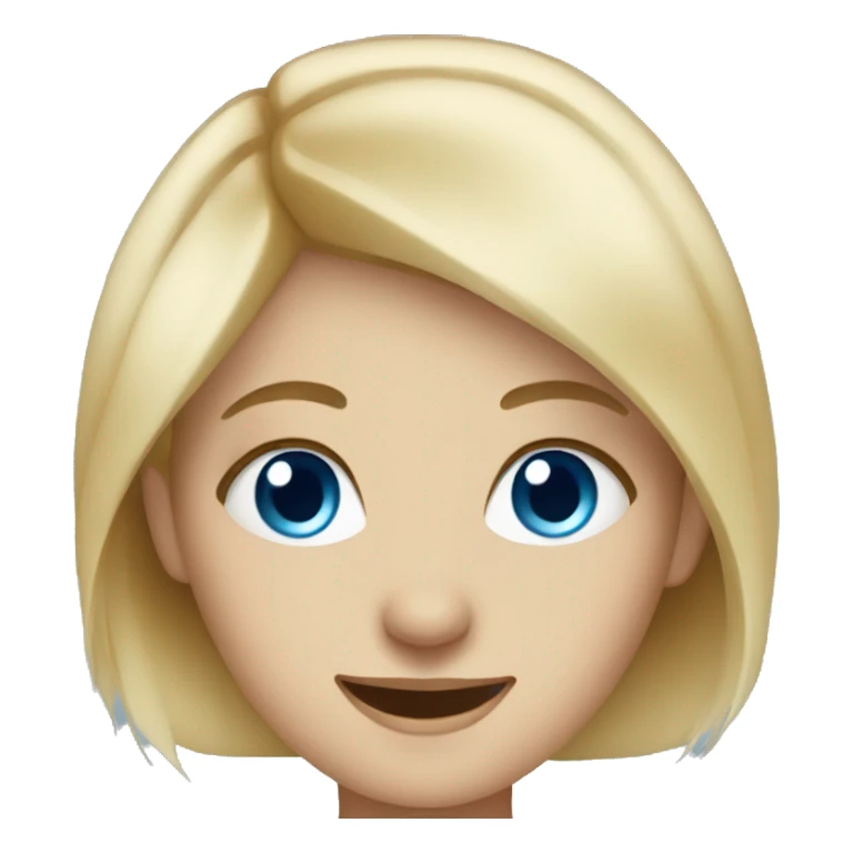 smiling blonde girl portrait with blue eyes sticker