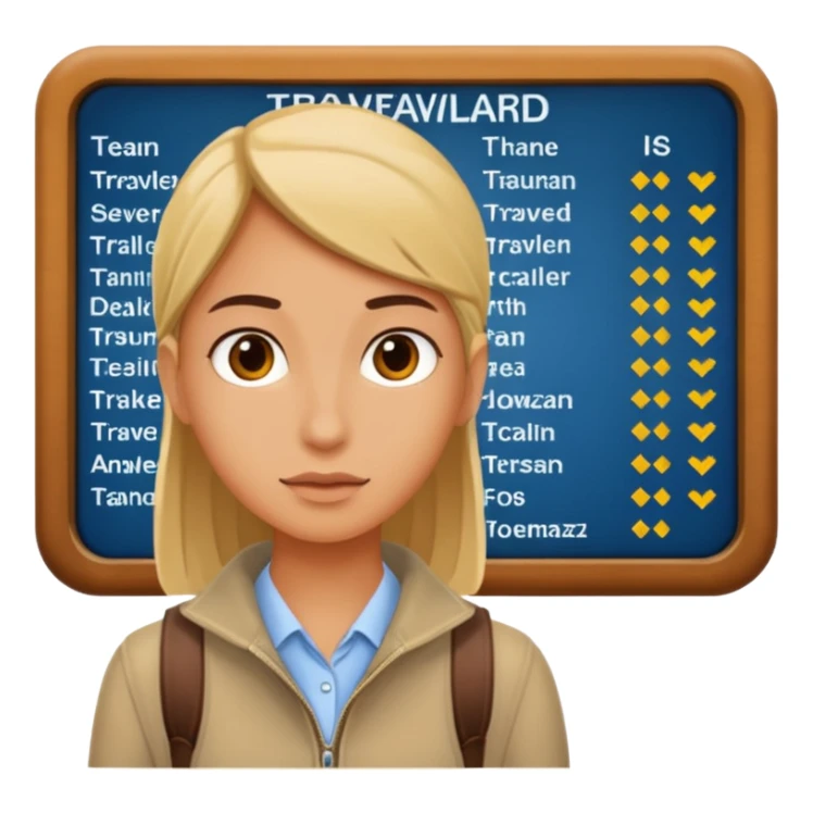 Traveler character with Looking toward a departure board  sticker