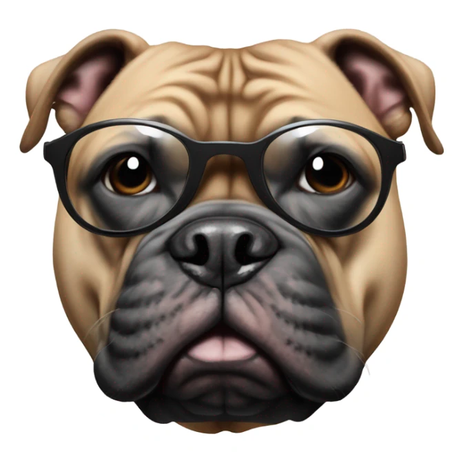 99% Black American Bully with tinted glasses sticker