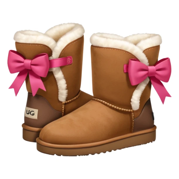ugg boots that are ankle hight with a cheat bow on the back sticker