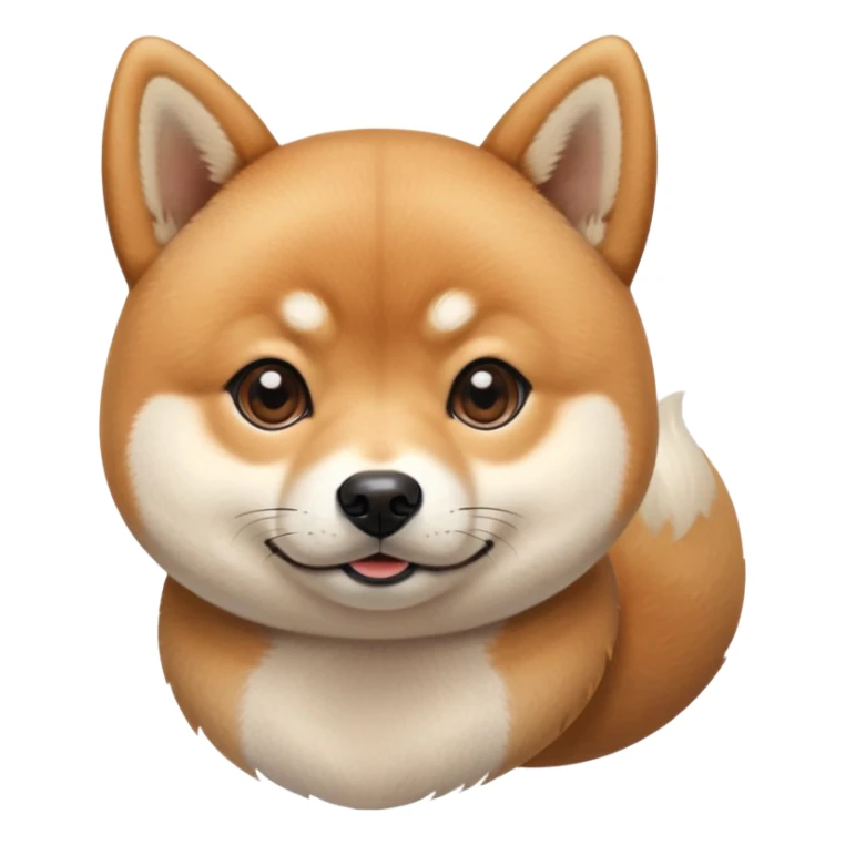 cute Shiba Inu dog with a playful, side-eye expression and a tilted head. The dog has light brown fur, big round eyes, and a soft smirk sticker