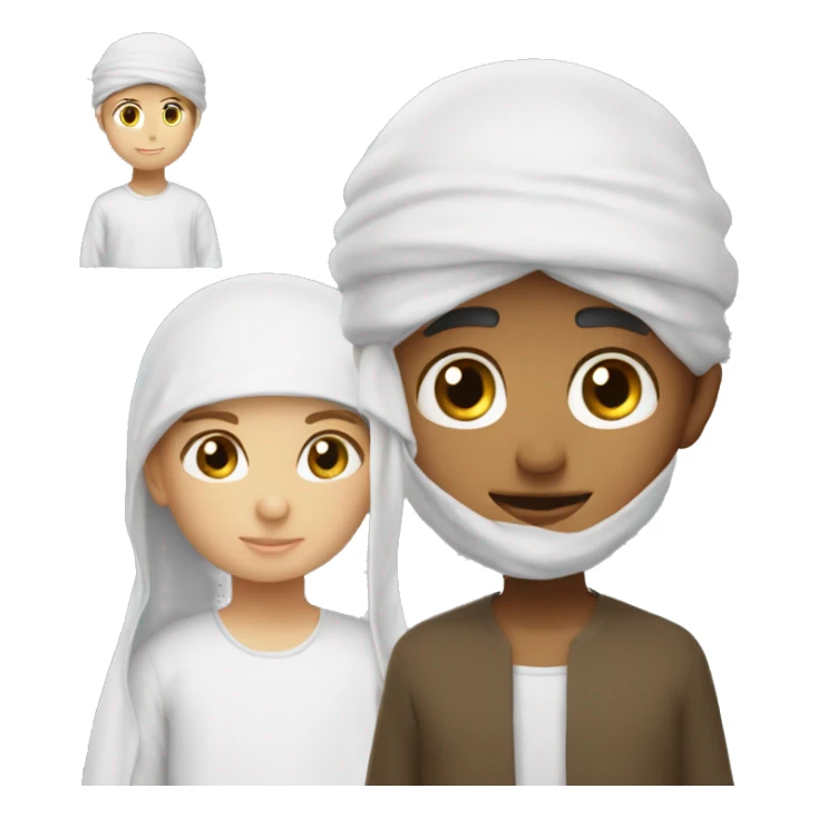 create a emoji a boy giving azan wearing white tope and withe cap musl sticker