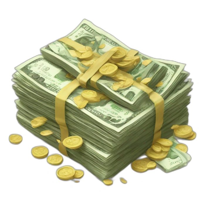 A pile of cash sticker