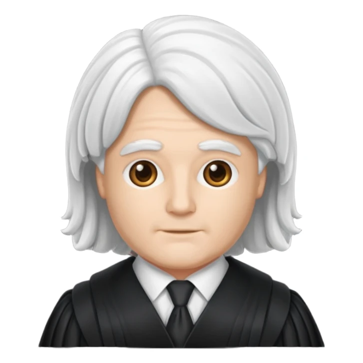 just a barrister wig, no person, just the wig sticker