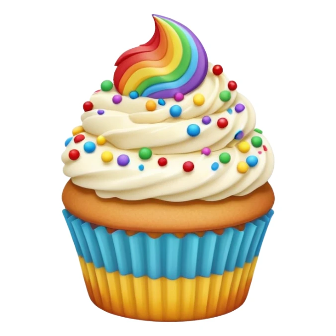 cute cupcake with colorful frosting and sprinkles sticker