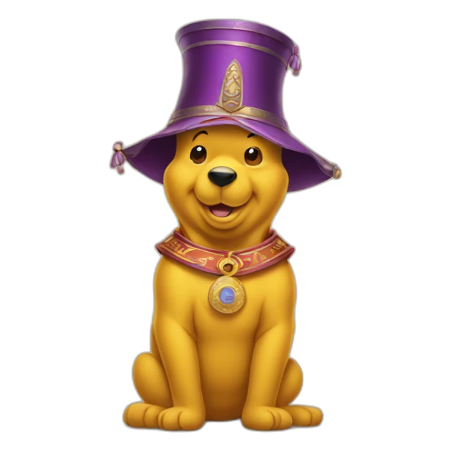 Winnie the Pooh wearing an emperor's hat sticker