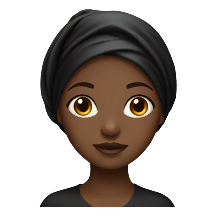 black girl with black satin bonnet on head sticker