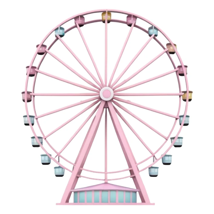 mix light pink and white theme park Ferris wheel sticker