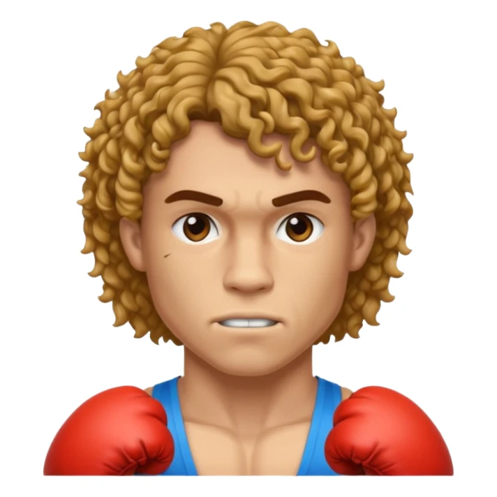 Boxer , with a curly mullet haircut sticker