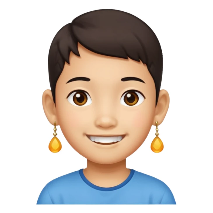 zesty short chinese kid with earings sticker