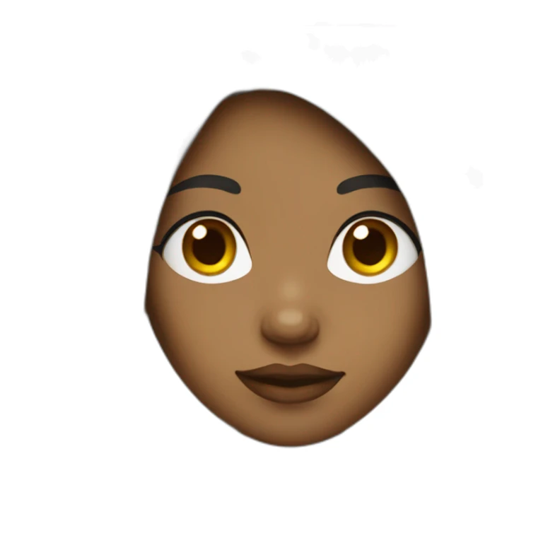 black woman with a round face and long black hair sticker