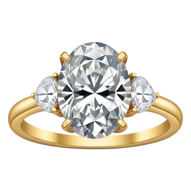 Oval diamond ring with gold and diamond band sticker