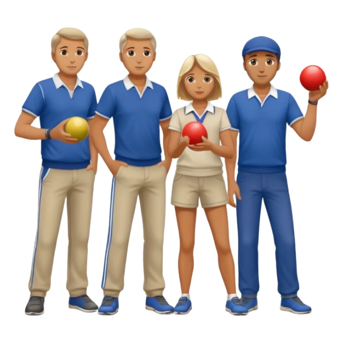 French guys and girls playing petanque sticker