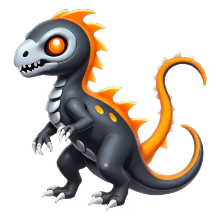 Shiny Duskull-Salandit-Fakémon-hybrid-creature (full body)  sticker