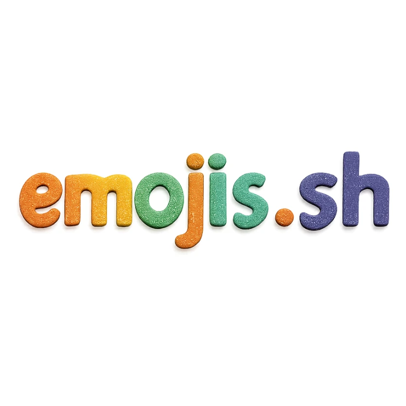 the text 'emojis.sh' in a paper craft style with cut-out letters sticker
