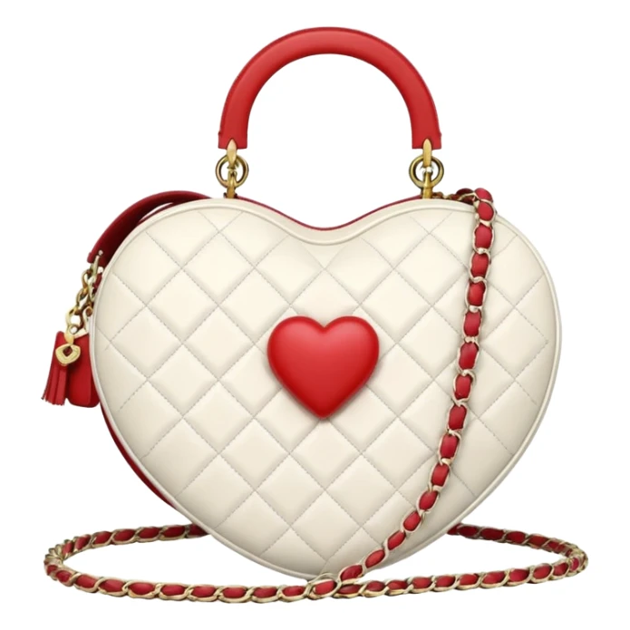 chanel heart shape bag white color bag sticker